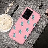 Voor Galaxy S20 Ultra Cartoon dier patroon schokbestendig TPU beschermhoes (roze dinosaurussen)
