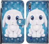 Voor Samsung Galaxy A10 / M10 Gekleurde tekening patroon Horizontale flip lederen tas met houder & kaartsleuven & portemonnee (konijn)