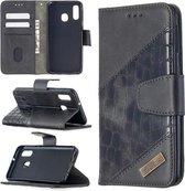 Voor Samsung Galaxy A40 Bijpassende Kleur Krokodil Textuur Horizontale Flip PU Lederen Case met Portemonnee & Houder & Kaartsleuven (Zwart)