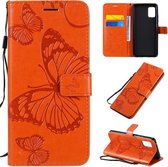 Voor Samsung Galaxy A51 5G 3D vlinders reliëf patroon horizontale flip lederen tas met houder & kaartsleuf & portemonnee (oranje)