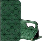Voor Oppo Reno3 / Find X2 Lite Lucky Flowers Embossing Pattern Magnetische horizontale flip lederen tas met houder & kaartsleuven (groen)