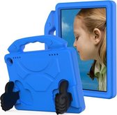 Voor Amazon Kindle Fire HD8 Plus (2020) EVA Materiaal Kinderen Platte Anti Falling Cover Beschermende Shell met Duimbeugel (Blauw)