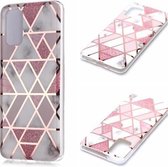 Voor Galaxy S20 + Plating Marble Pattern Soft TPU beschermhoes (roze)