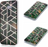 Voor Galaxy J4 + Plating Marble Pattern Soft TPU beschermhoes (groen)