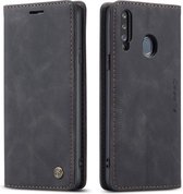 Voor Galaxy A20s CaseMe-013 Multifunctionele horizontale flip lederen tas met kaartsleuf & houder & portemonnee (zwart)