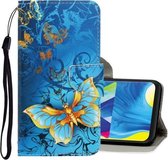 Voor Galaxy A10 / M10 3D Gekleurde Tekening Horizontale Flip PU Lederen Case met Houder & Kaartsleuven & Portemonnee (Jade Vlinder)