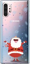 Voor Galaxy Note10 Pro Trendy schattig kerstpatroon doorzichtig TPU beschermhoes (kerstman)