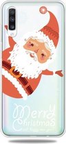 Voor Galaxy A70 Trendy schattig kerstpatroon doorzichtig TPU beschermhoes (grote kerstman)