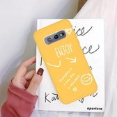 Voor Galaxy S10e Enjoy Love Pattern Frosted TPU beschermhoes (geel)