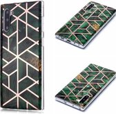 Voor Galaxy Note10 Plating Marble Pattern Soft TPU beschermhoes (groen)