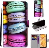 Voor Huawei nova 6 SE / P40 Lite Gekleurde Tekening Cross Textuur Horizontale Flip PU Lederen Case met Houder & Kaartsleuven & Portemonnee & Lanyard (Kleurrijke Taarten)