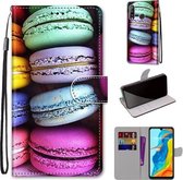 Voor Huawei P30 Lite Gekleurde Tekening Cross Textuur Horizontale Flip PU Lederen Case met Houder & Kaartsleuven & Portemonnee & Lanyard (Kleurrijke Taarten)