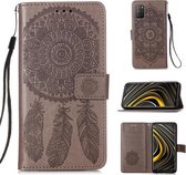 Voor Xiaomi Poco M3 / Redmi Note 9 4G Dream Catcher Afdrukken Horizontale Flip Leren Case met Houder & Kaartsleuven & Portemonnee & Lanyard (Grijs)