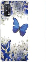 Voor OPPO Realme 7 Pro Gekleurde tekening Clear TPU Cover Beschermende hoesjes (vlinder)