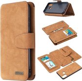 Voor Huawei Honor 9X Lite Afneembare Frosted Magnetische Horizontale Flip Leren Case met Kaartsleuven & Houder & Rits Portemonnee & Fotolijst (Bruin)