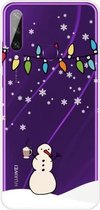 Voor Huawei Y6p Christmas Series Transparant TPU beschermhoes (Milk Tea Snowman)