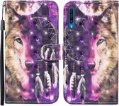 Voor Samsung Galaxy A50 / A50s / A30s Gekleurde Tekening Patroon Horizontale Flip Leren Case met Houder & Kaartsleuven & Portemonnee (Windgong Wolf)