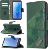 Voor Samsung Galaxy S9 bijpassende kleur krokodil textuur horizontale flip PU lederen tas met portemonnee & houder & kaartsleuven (groen)