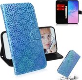 Voor Galaxy S10 Lite / A91 Effen Kleur Kleurrijke Magnetische Gesp Horizontale Flip PU Lederen Case met Houder & Kaartsleuven & Portemonnee & Lanyard (Blauw)