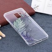 Voor Galaxy A5 (2018) Blue Birds Feather Pattern TPU zachte beschermhoes