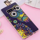 Voor Galaxy Note 8 Noctilucent IMD Owl Pattern Soft TPU Back Case Protector Cover