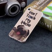 Raak mijn telefoon niet aan met hondenpatroon Zacht TPU-hoesje voor iPhone SE 2020 & 8 & 7