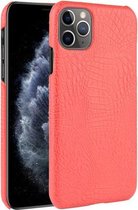 Voor iPhone 11 Pro Max schokbestendige krokodiltextuur pc + PU-hoes (rood)
