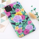 Voor iPhone 11 Pro Flower Pattern TPU Protecitve Case (Purple Flower)