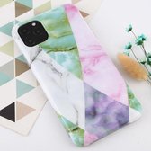 Voor iPhone 11 Pro Max Marble Pattern TPU Protecitve Case (paarse textuur)