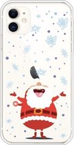 Voor iPhone 11 Trendy Cute Christmas Patterned Case Clear TPU Cover Phone Cases (Kerstman met open handen)