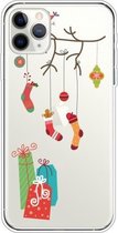 Voor iPhone 11 Pro Trendy schattig kerstpatroon Case TPU Cover Telefoonhoesjes (Black Tree Gift)