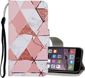 Voor iPhone 6 Plus / 6s Plus Gekleurde tekening patroon Horizontale flip lederen tas met houder & kaartsleuven en portemonnee (marmer)