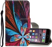 Voor iPhone 6 Plus / 6s Plus Gekleurde tekening patroon Horizontale flip lederen tas met houder & kaartsleuven & portemonnee (kleurrijke bloemen)