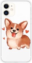 Voor iPhone 11 patroon TPU beschermhoes (Love Corgi)