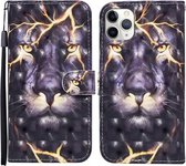 Voor iPhone 11 Pro Max 3D Geschilderd Patroon Horizontale Leren Flip Case met Houder & Portemonnee & Kaartsleuf & Lanyard (Thunder Lion)