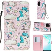 Voor Galaxy S10 Lite 3D Schilderen Horizontale Flip Leren Case met Houder & Kaartsleuf & Portemonnee & Lanyard (Roze Pony)