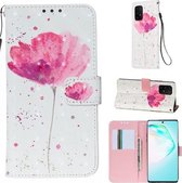 Voor Galaxy M80s 3D Schilderen Horizontale Flip Leren Case met Houder & Kaartsleuf & Portemonnee & Lanyard (Roze Bloem)