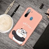 Voor Galaxy A11 Cartoon dier patroon schokbestendig TPU beschermhoes (oranje panda)