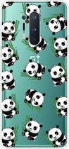Voor OnePlus 8 Pro schokbestendig geverfd transparant TPU beschermhoes (panda)