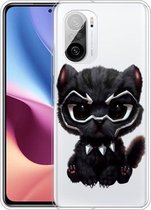 Voor Xiaomi Redmi K40 Pro Max schokbestendig geverfd transparant TPU beschermhoes (panther)