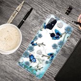 Voor OnePlus Nord N100 Gekleurde tekening Clear TPU beschermhoesjes (Chrysanthemum Butterfly)