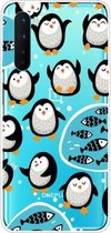 Voor OnePlus Nord schokbestendig geverfd transparant TPU beschermhoesje (pinguïn)
