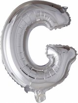 Letterballon G zilver 16 inch, kindercrea