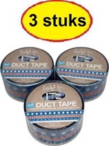 IT'z Duct Tape 45- Sweet Blauw Boy 3 pièces 48 mm x 10m  |  ruban adhésif - ruban adhésif - ruban canard - ruban adhésif
