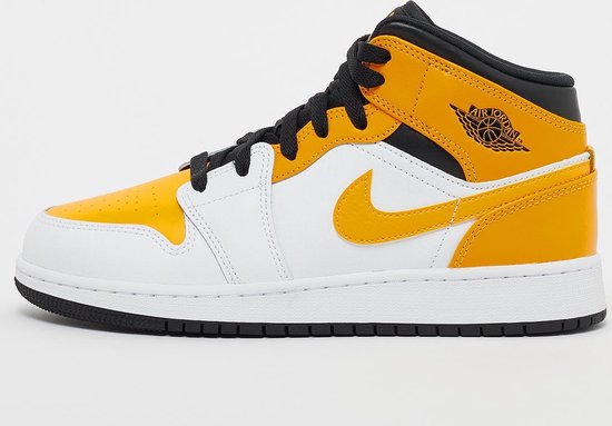 Nike Air Jordan 1 Mid GS white university gold black EUR 35 5 554725 170 bol