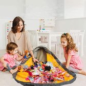 Reayou - Opbergkleed - Speelgoed Organizer - Speelmat voor Kinderen - Lego opbergzak - 2-in-1 speelkleed en opbergzak - Opbergmand - Blauw + Geel