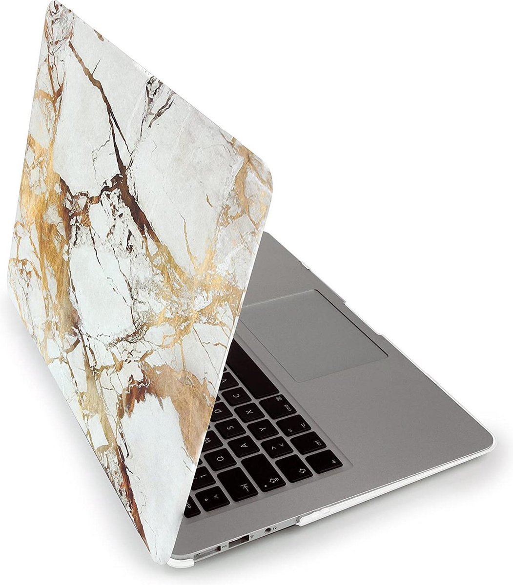 Laptopcover - Geschikt voor oude MacBook Air 13-inch - Case - A1369/A1466 (2010-2017) - Marmer Goud