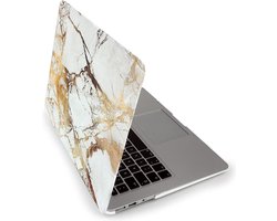 Laptopcover - Geschikt voor oude MacBook Air 13-inch - Case - A1369/A1466 (2010-2017) - Marmer Goud