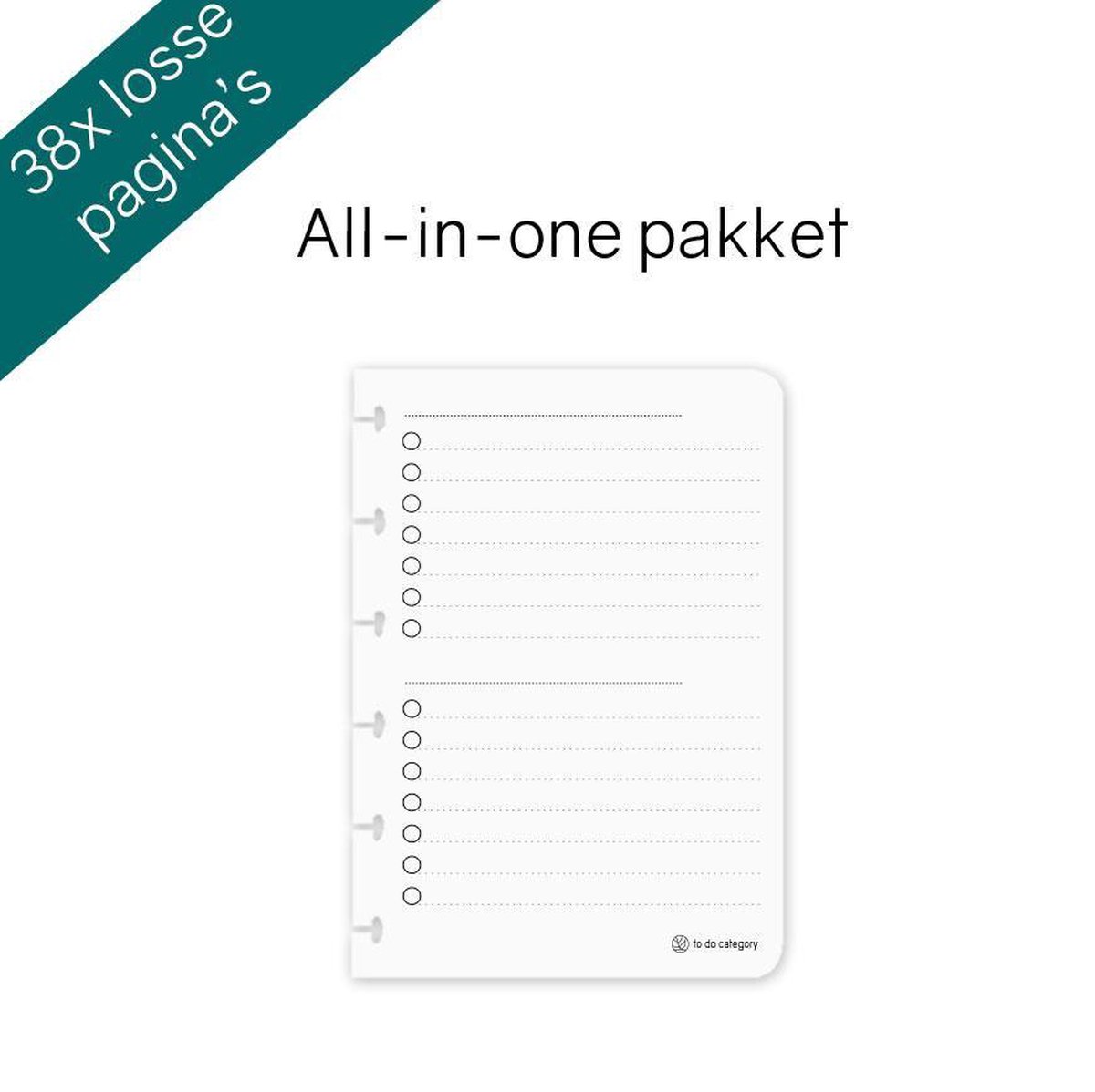 Greenstory GreenBook - losse uitwisbare pagina's A6 - set All-in-one pagina's - 38 pagina's (19 vellen)