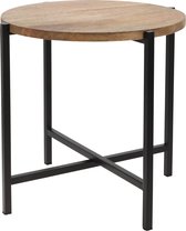 Plantenstandaard rond hout/metaal zwart 42 x 40 cm - Home Deco Plantentafels